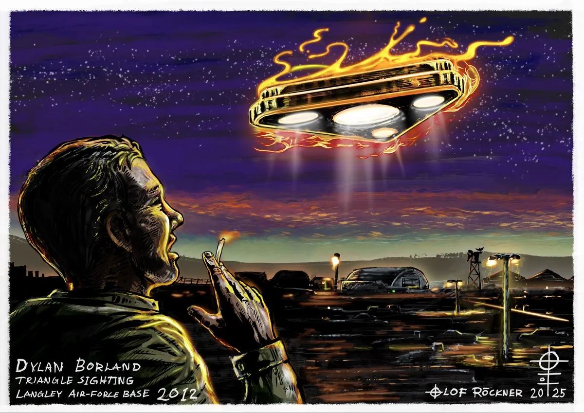 Dylan Borland Langley AFB Triangle illustration by Olof Röckner