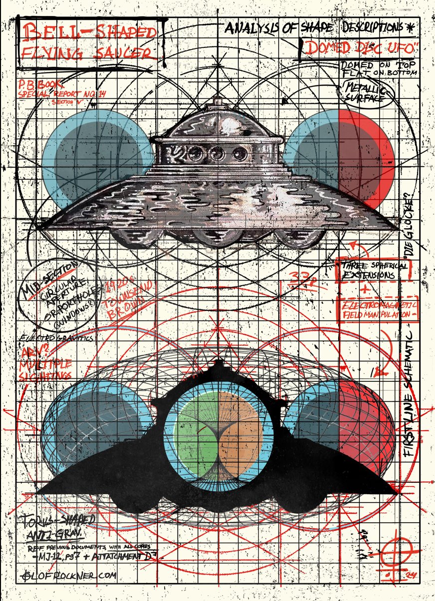 Bell-Shaped Flying Saucer notebook study by Olof Röckner